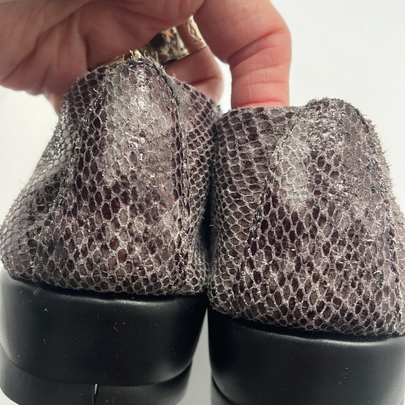 Aerosoles Lantern Leather Wedge Womens 7.5 M Gray Snake Comfort Ballet Classic - Picture 17 of 17
